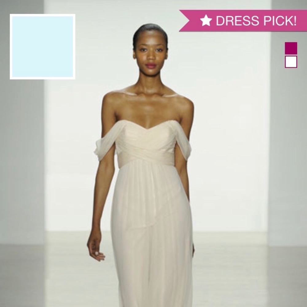 Amsale bridesmaid dress size 6 color ICE